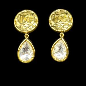 Dolce & Gabbana Gold and Crystal Drop Earrings